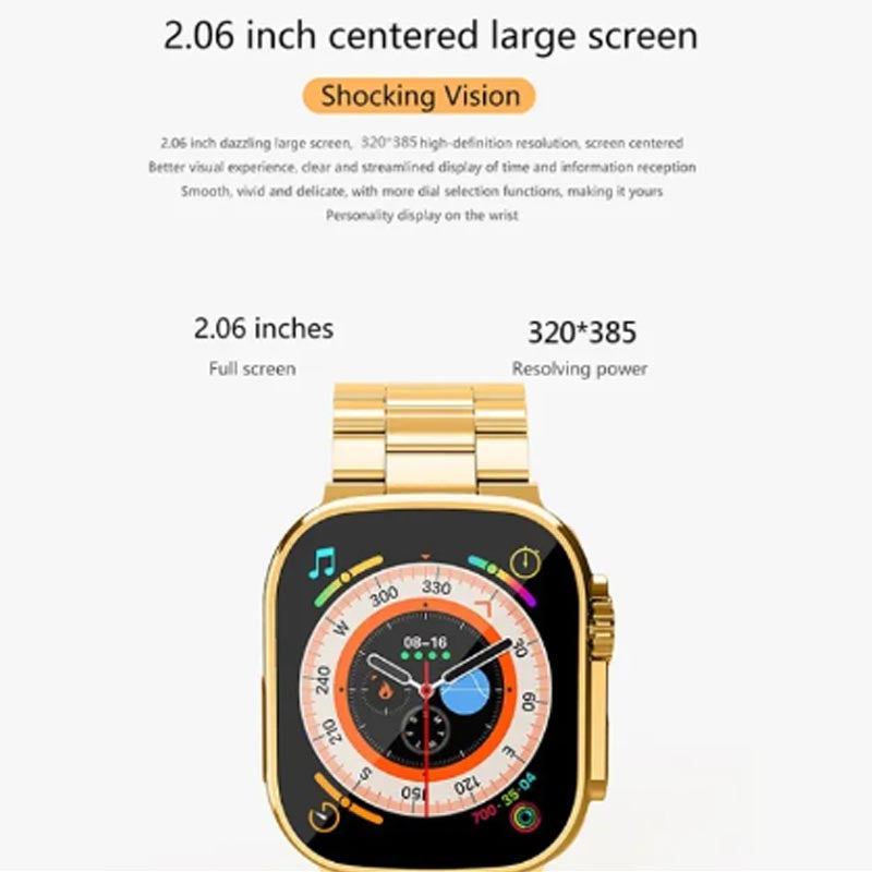 DT900 Elite Smartwatch – 49mm Display with Crystal Case & Interchangeable Straps