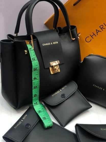 5-Piece Charles & Keith Shoulder Bag Set for Girls – Elegant Handbag Collection