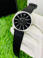 Rolex Quartz Swiss Made Stylish Watch with Adjustable Black Leather Strap