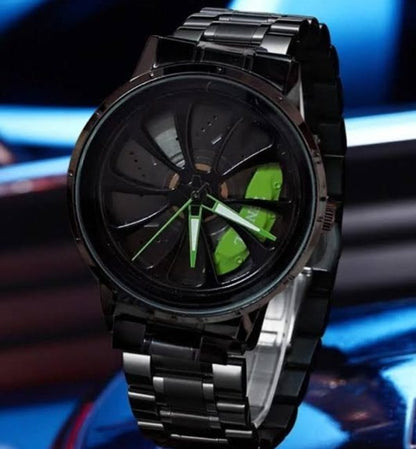 GearX Rotating Wheel Men's Watch – Dynamic Car Rim Hub Timepiece