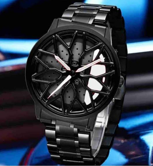 GearX Rotating Wheel Men's Watch – Dynamic Car Rim Hub Timepiece