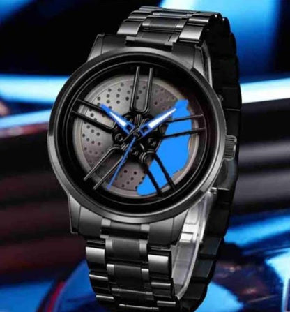 GearX Rotating Wheel Men's Watch – Dynamic Car Rim Hub Timepiece