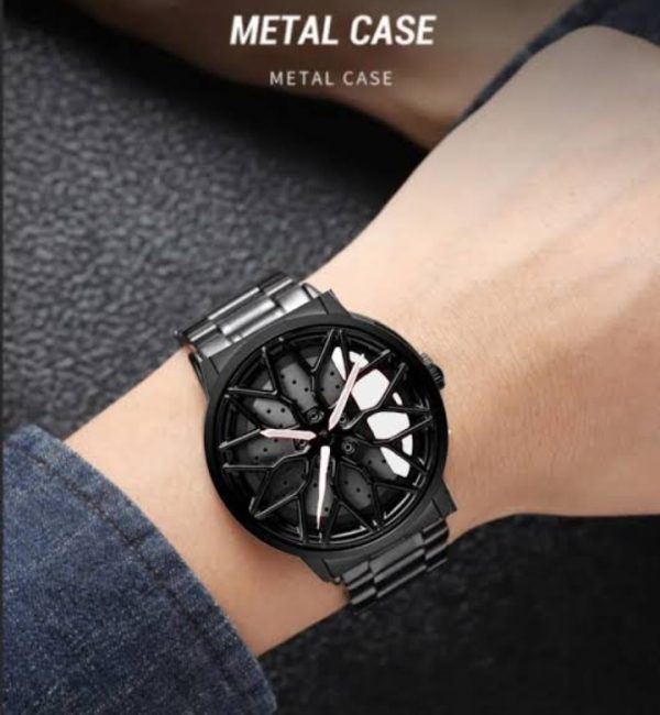 GearX Rotating Wheel Men's Watch – Dynamic Car Rim Hub Timepiece