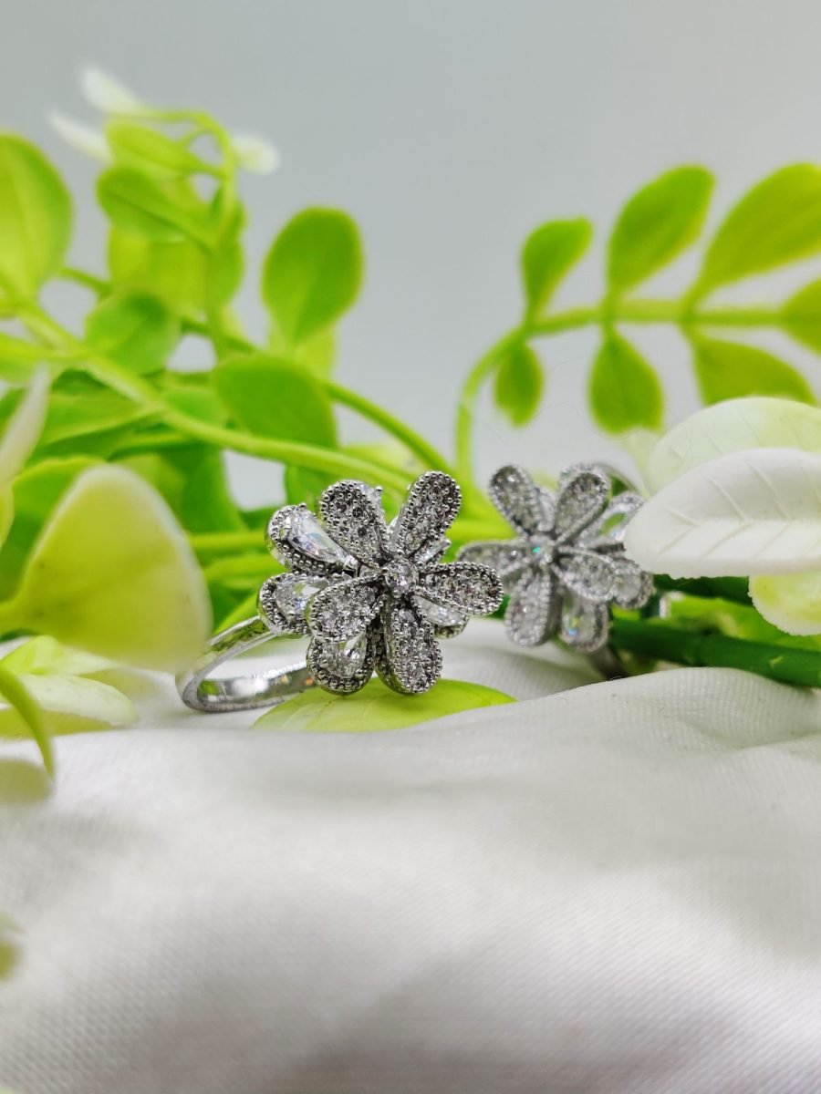 BloomGleam: Imported Blooming Elegance Adjustable Ring Set – Two Radiant Colors