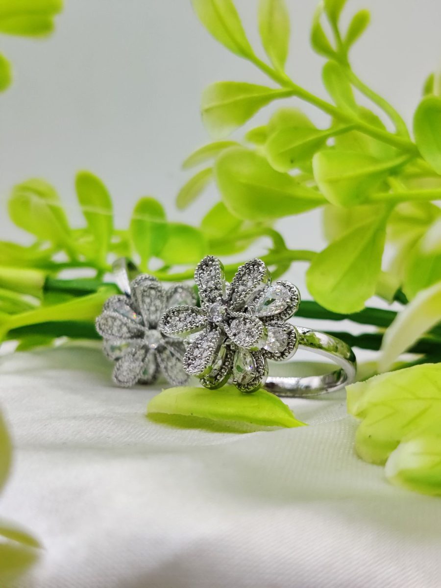 BloomGleam: Imported Blooming Elegance Adjustable Ring Set – Two Radiant Colors