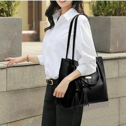 Elegant 3-Piece Leather Handbag Set for Women