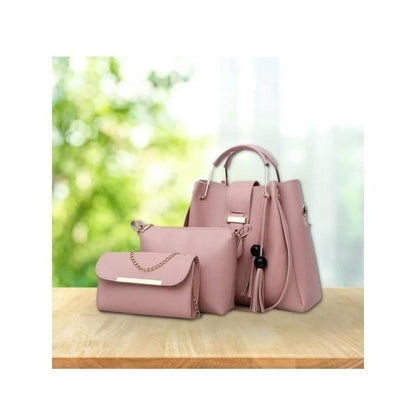 Elegant 3-Piece Leather Handbag Set for Women