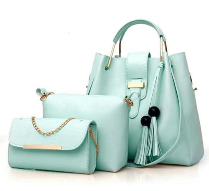 Elegant 3-Piece Leather Handbag Set for Women