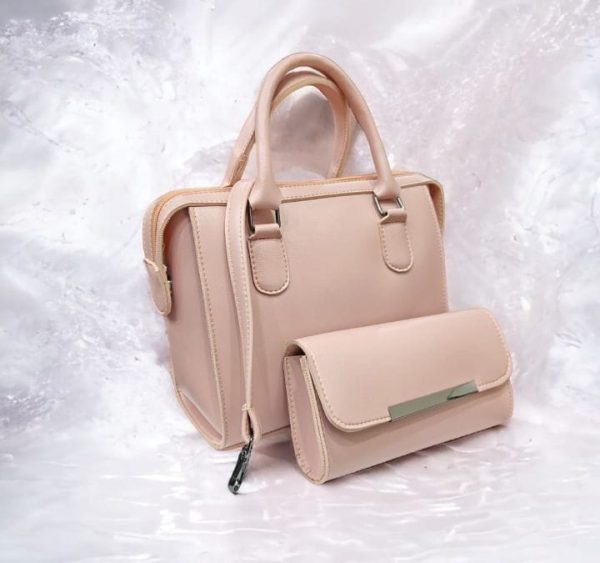 Chic Duo: Handbag & Clutch Set with Long Straps for Women