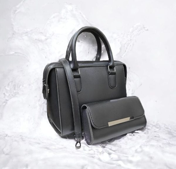 Chic Duo: Handbag & Clutch Set with Long Straps for Women